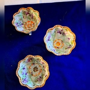 3 Vintage Nippon Footed Bowls